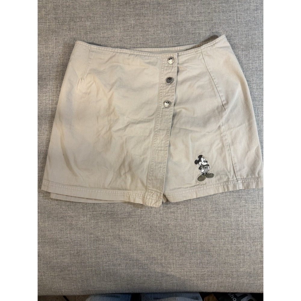 Mickey Unlimited Disney Skort Beige Button Front Golf Tennis Sz 12 Vintage